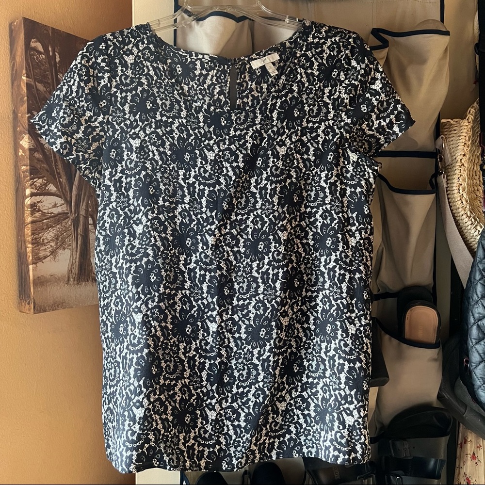 Joie lace print blouse sz small